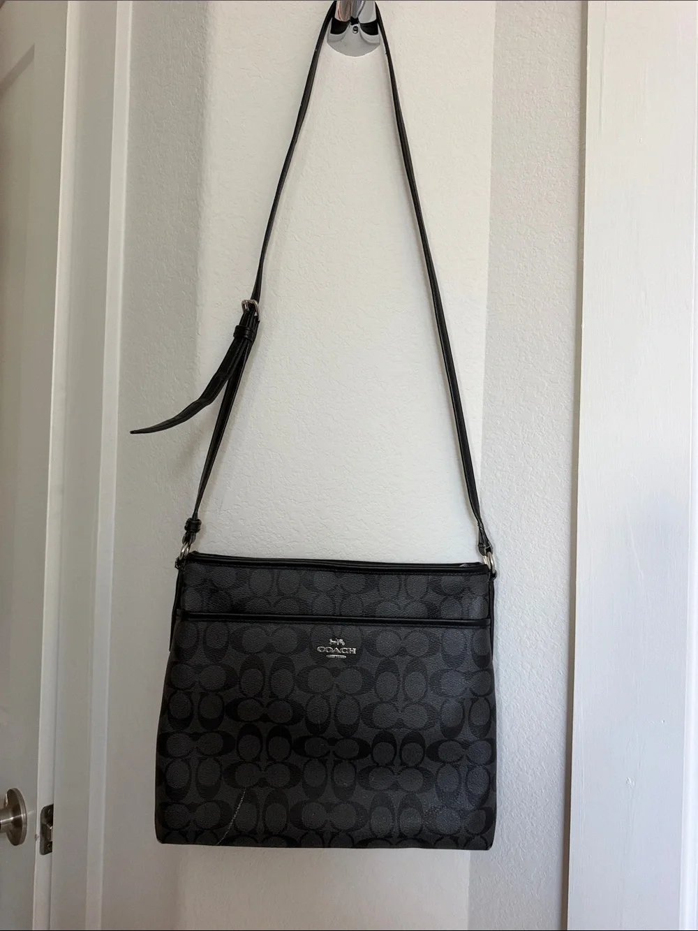 Coach Black Signature Jacquard Crossbody